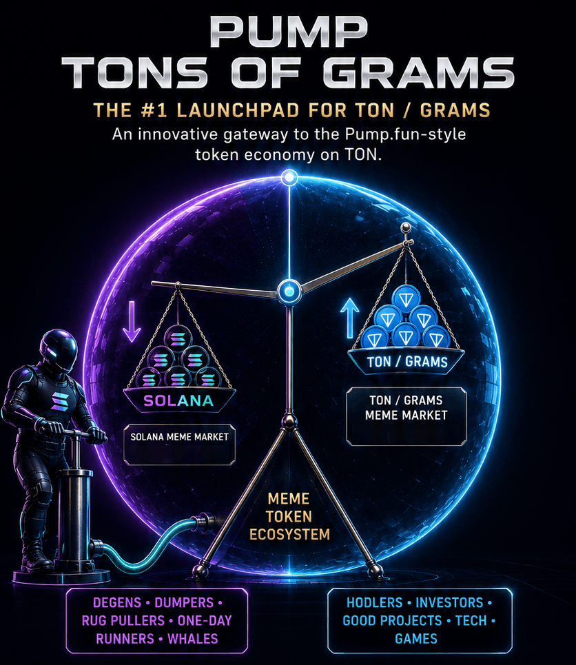 Pump Tons Of Grams — Solana, Multi-Chain, and TON launch engines.